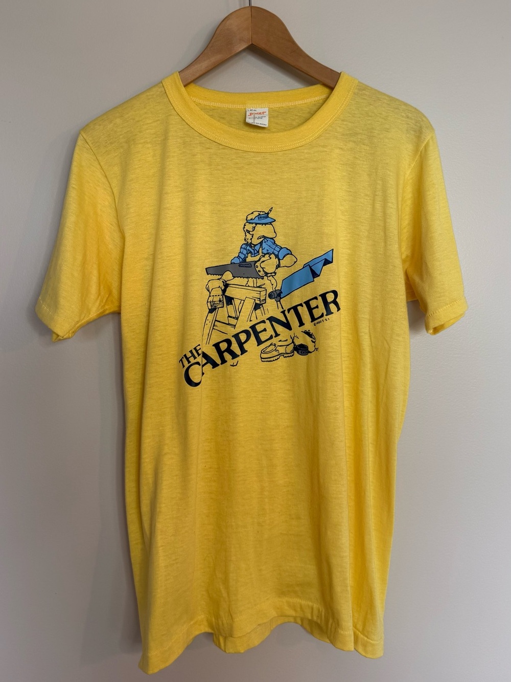 Vintage 1980 The Carpenter Single Stitch Graphic T-Shirt Large